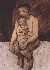 Madre sentada con niño en el regazo de Paula Modersohn Becker